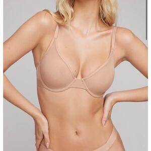 Negative Underwear 34D buff beige Sieve Demi Bra underwire